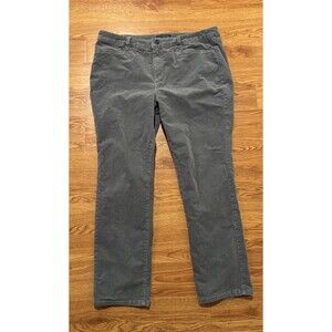 Talbots Womens Gray Simply Flattering 5-Pockets Straight Leg Corduroy Pants 14p
